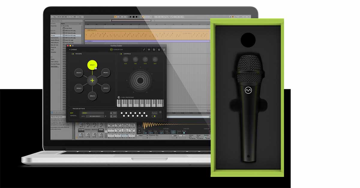 The Dubler Studio Kit by Vochlea comes with a free license of Ableton Lite, plugin software, and a specialized microphone.