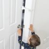 DOORWING in action! Toddler's fingers are safe thanks to DOORWING.