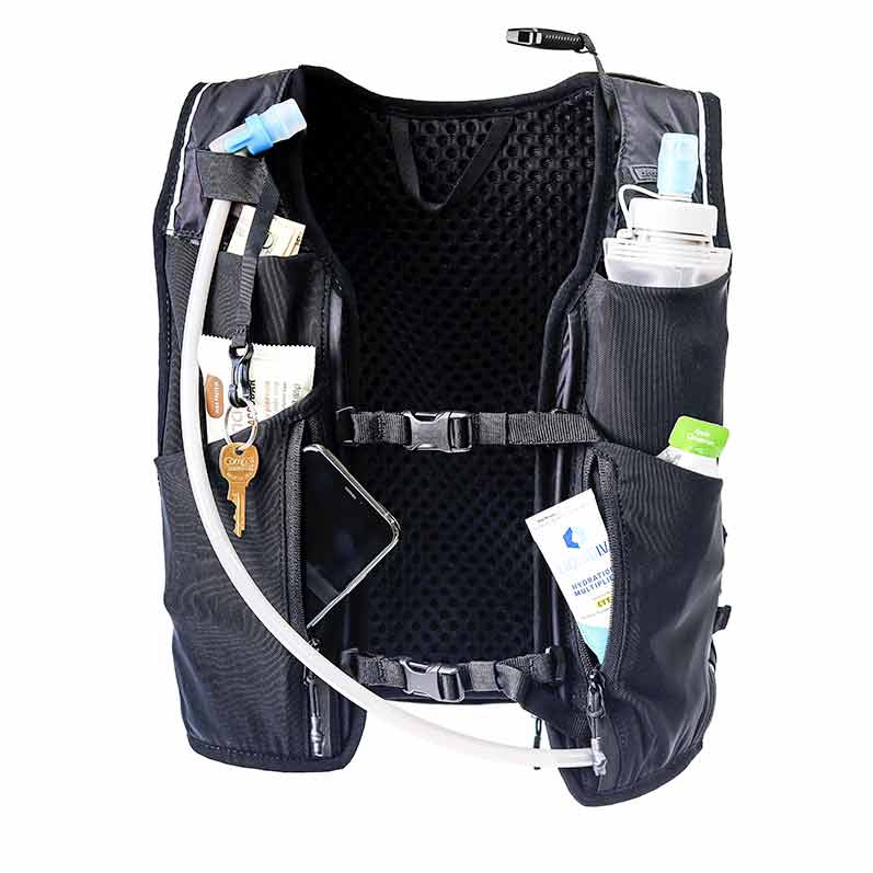 drankful stealth hydration pack gives you a lot of utility. Look at all the pockets!