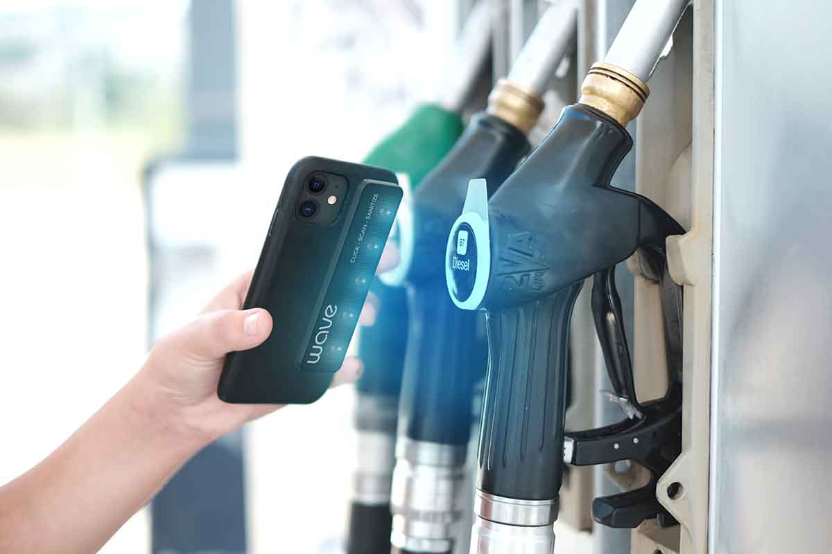 Wave by UVC light is a nifty device that you can stick to the back of your phone to sanitize things like the gas pump at a gas station.