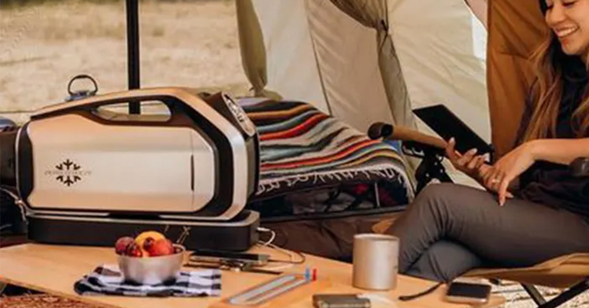 Chill at your campsite with this portable air conditioner. Stay cool for up to 12 hours.