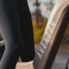 Woman riding the aventon aventure step through ebike.