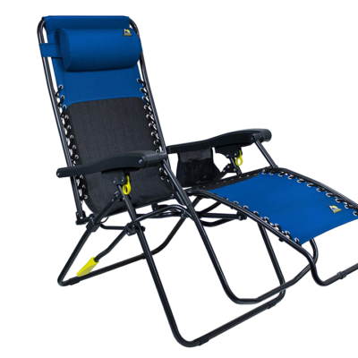 The GCI Outdoors Freeform Zero Gravity Lounger in its legs up position.