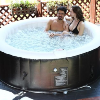 Aqua Spa Inflatable Jacuzzi is the perfect portable hot tub for fall and winter.