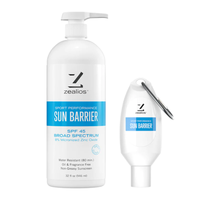 Zealios Zinc-Based sunscreen with SPF 45.