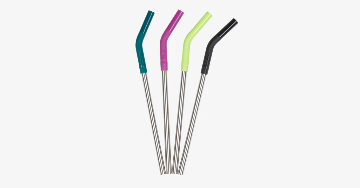Klean Kanteen Steel 8mm Straws in different colors.
