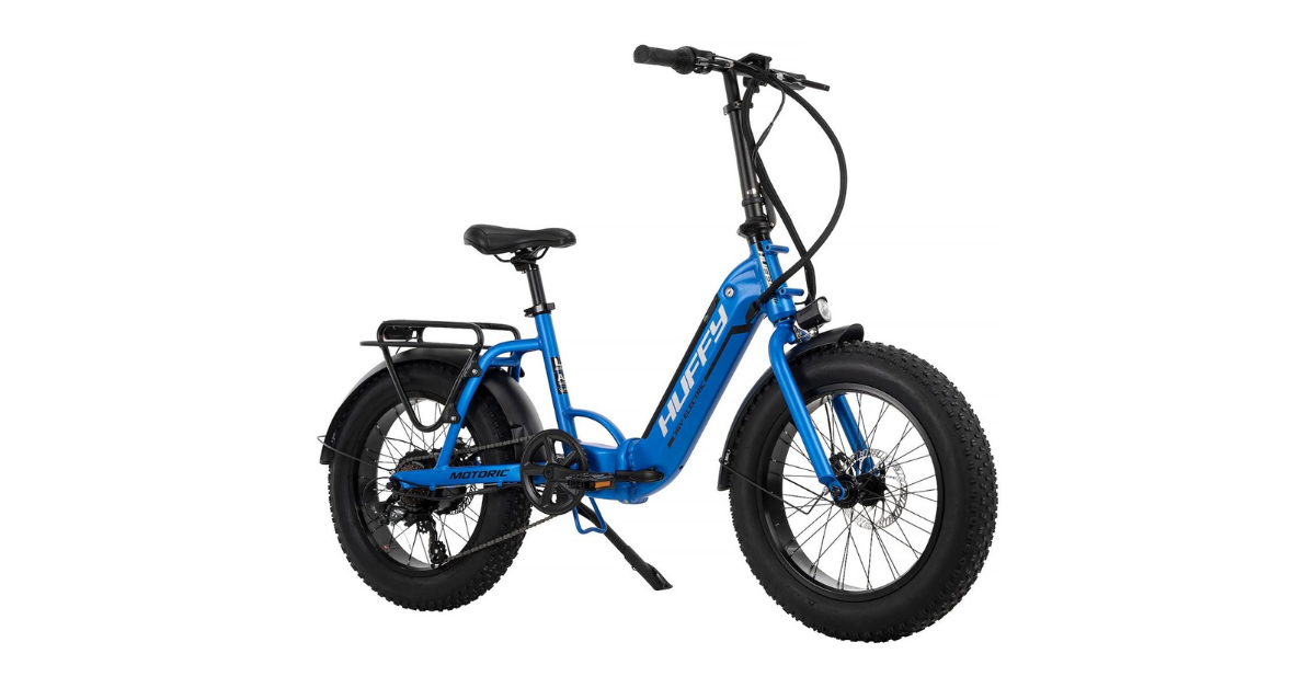 The Motoric Folding Electric Bike from Huffy Bikes ready to use.