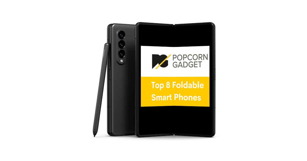 A popcorngadget foldable smartphone mockup.