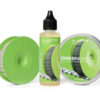 What's in the box? The green disc chain care tool comes with a refill bottle of lubricant.