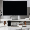 A desk set up of the Gather Magnetic Desk Organizer.