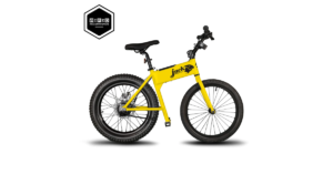 The JackRabbit Micro ebike in yellow.