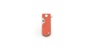 The WESN Microblade in red-orange and closed.